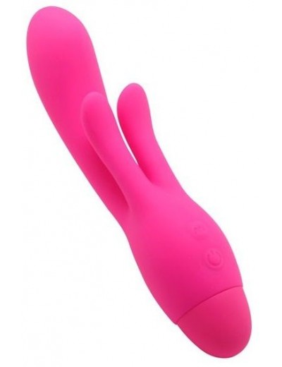 Розовый вибратор INDULGENCE Frolic Bunny - 18,5 см.