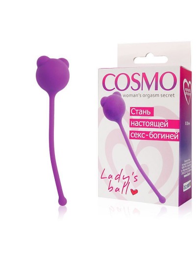 Фиолетовый вагинальный шарик с ушками Cosmo