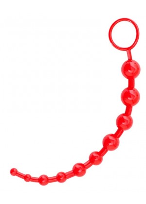 Красная анальная цепочка Black Red - 31 см.