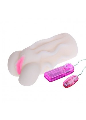 Мастурбатор-вагина с вибрацией и волнами на поверхности