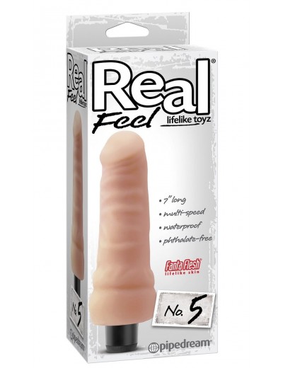 Реалистичный вибромассажер Real Feel Lifelike Toyz №5 - 17,8 см.