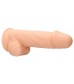 Телесный фаллоимитатор Silicone Dildo With Balls - 21,6 см.