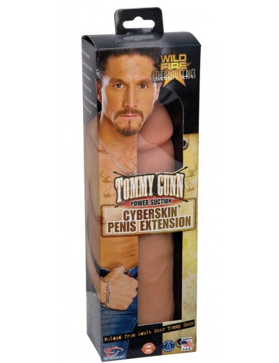 Реалистичная насадка-удлинитель Wildfire Celebrity Series Tommy Gunn Power Suction CyberSkin Penis Extension - 22 см.