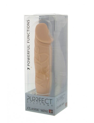 Телесный вибратор PURRFECT SILICONE CLASSIC MINI - 15 см.