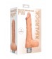 Телесный вибратор Vibrating Dildo With Balls - 20 см.