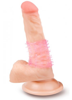 Розовая стимулирующая насадка на пенис - 4 см.