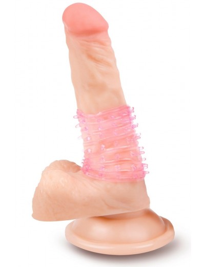 Розовая стимулирующая насадка на пенис - 4 см.