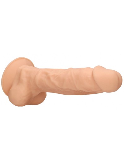 Телесный фаллоимитатор Silicone Dildo With Balls - 22,8 см.