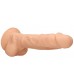 Телесный фаллоимитатор Silicone Dildo With Balls - 22,8 см.