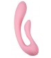Розовый вибромассажёр G-wave с гибким клиторальным отростком - 18 см.