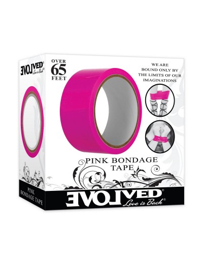 Розовая лента для бондажа Pink Bondage Tape - 20 м.