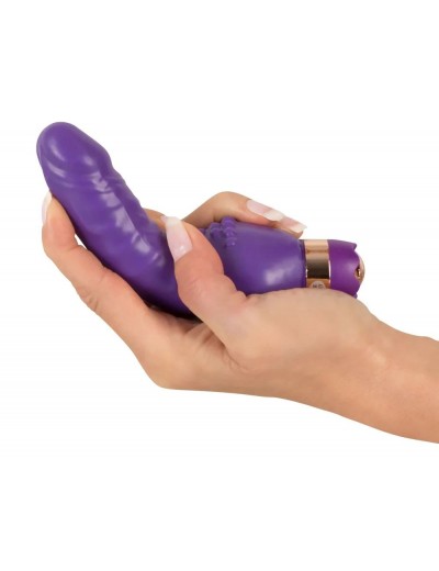 Фиолетовый вибратор Minivibrator с шипиками - 16 см.