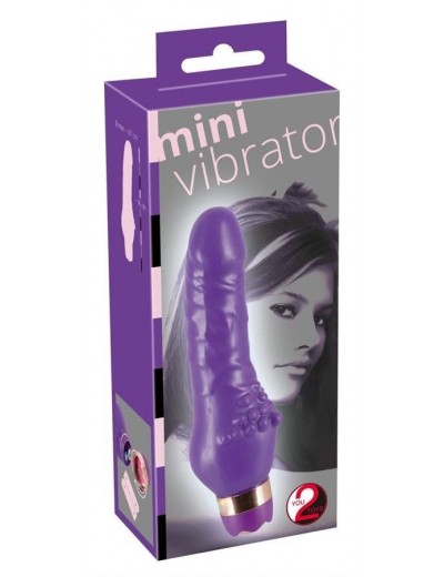 Фиолетовый вибратор Minivibrator с шипиками - 16 см.