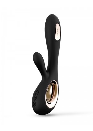 Черный вибратор-кролик Lelo Soraya Wave - 21,8 см.