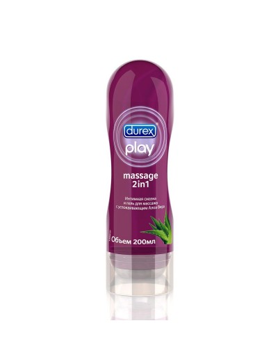 Интимная смазка и гель для массажа DUREX Play Massage 2in1 с алоэ вера - 200 мл.