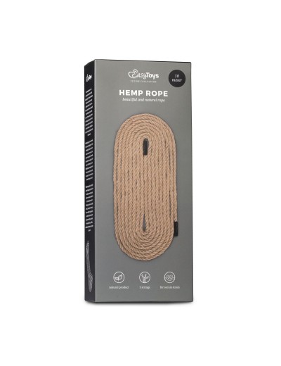 Коричневая веревка для бондажа Hemp Rope - 10 м.