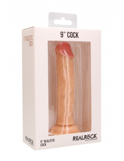 Телесный реалистичный фаллоимитатор Realistic Cock 9  - 23,5 см.
