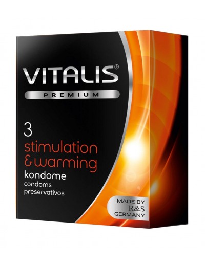 Презервативы VITALIS PREMIUM stimulation   warming с согревающим эффектом - 3 шт.