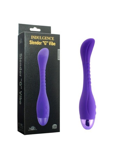 Фиолетовый вибратор INDULGENCE Slender G Vibe - 21 см.