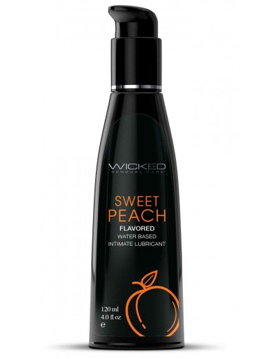 Лубрикант с ароматом спелого персика Wicked Aqua Sweet Peach - 120 мл.