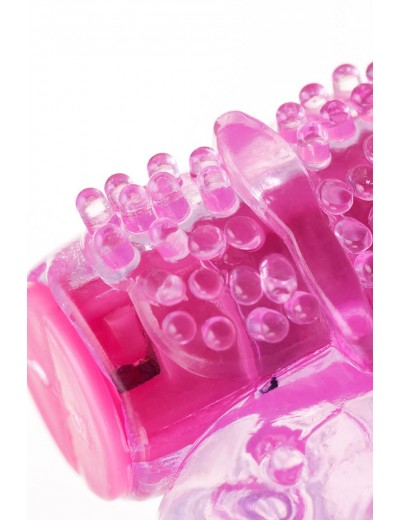 Розовое эрекционное виброкольцо из эластичного геля