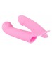 Нежно-розовая двойная вибронасадка на палец Vibrating Finger Extension - 17 см.