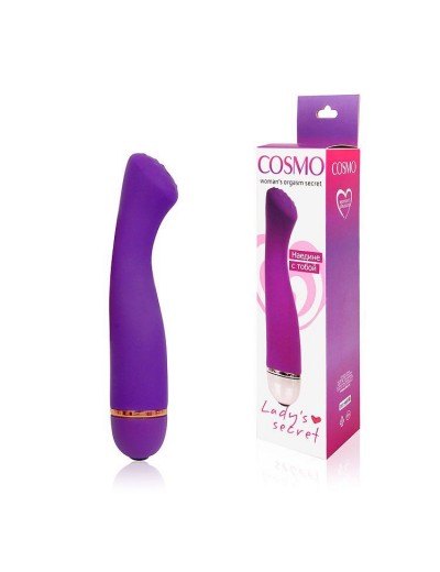 Фиолетовый силиконовый вибратор Cosmo с 20 режимами вибрации - 15,5 см.