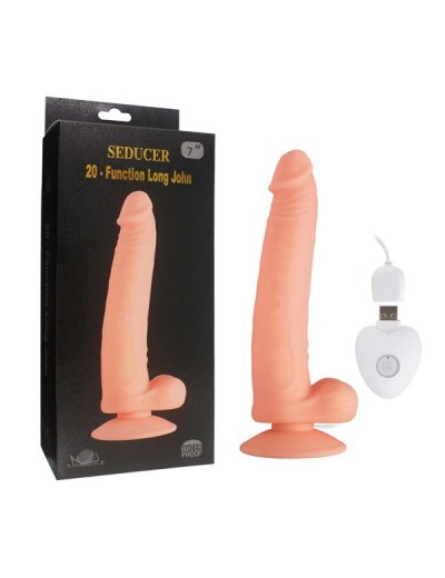 Телесный вибратор SEDUCER 20 Function Long John - 21,5 см.