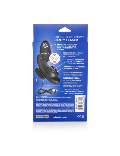 Чёрный вибростимулятор для ношения в трусиках Lock-N-Play Remote Panty Teaser