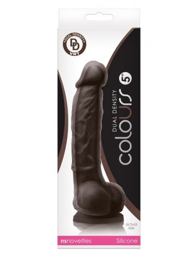 Коричневый фаллоимитатор Dual Density 5 Dildo - 17,3 см.