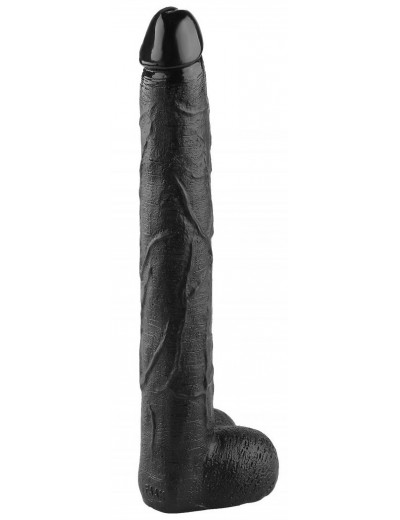 Черный реалистичный фаллоимитатор - 39,5 см.