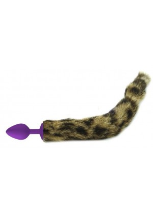 Фиолетовая анальная пробка с кошачьим хвостиком