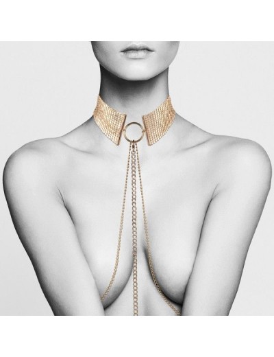 Золотистый ошейник с цепочками Desir Metallique Collar