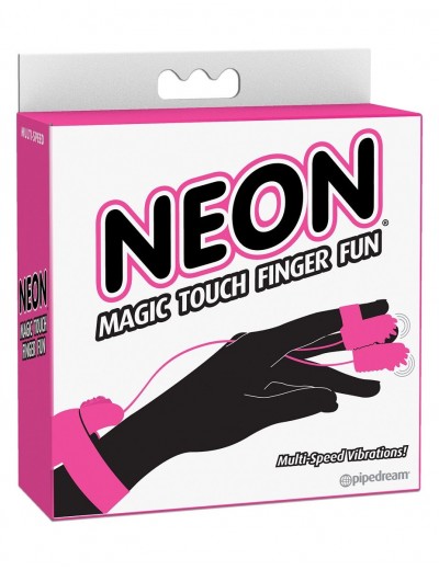 Розовые вибронасадки на пальцы Magic Touch Finger Fun