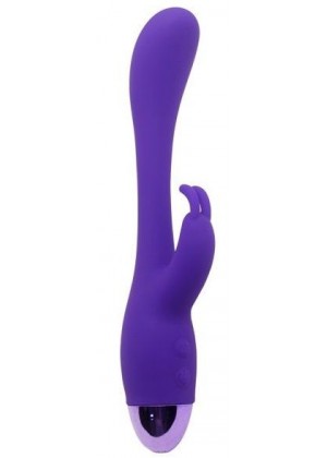 Фиолетовый вибратор INDULGENCE Elated Rabbit - 23 см.