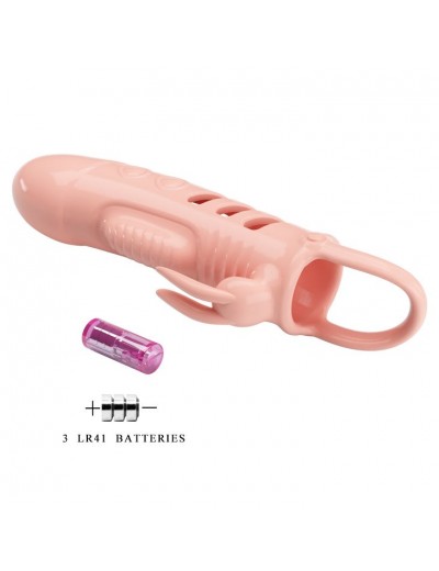 Телесная насадка на пенис с вибрацией Sloane - 18,7 см.