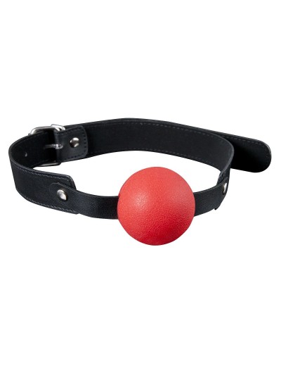 Красный силиконовый кляп-шар с ремешками из полиуретана Solid Silicone Ball Gag