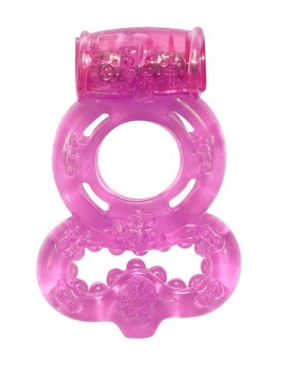 Розовое эрекционное кольцо Rings Treadle с подхватом