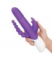 Фиолетовый вибратор-кролик с анальным стимулятором - 26 см.