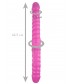 Розовый двусторонний спиралевидный фаллоимитатор - 42,5 см.
