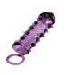 Закрытая фиолетовая насадка с пупырышками SAMURAI PENIS SLEEVE PURPLE - 14,5 см.