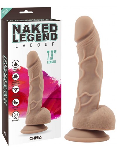 Фаллоимитатор-мулат с мошонкой на присоске Labour - 20 см.