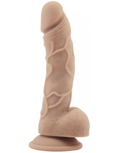 Фаллоимитатор-мулат с мошонкой на присоске Labour - 20 см.