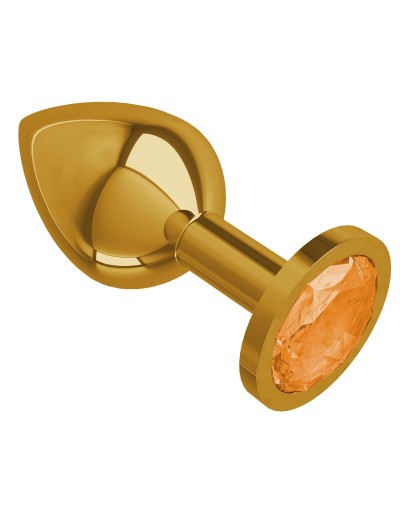 Золотистая средняя пробка с оранжевым кристаллом - 8,5 см.
