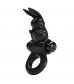 Черное эрекционное кольцо со стимулятором клитора в виде кролика Exciting ring