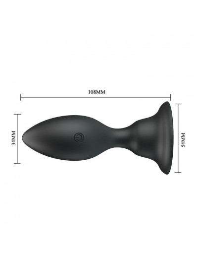 Черная анальная пробка с вибрацией Trigger Vibration - 10,8 см.