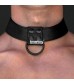 Черный ошейник Bondage Fetish Black Matt Collar With Leash с цепочкой-поводком