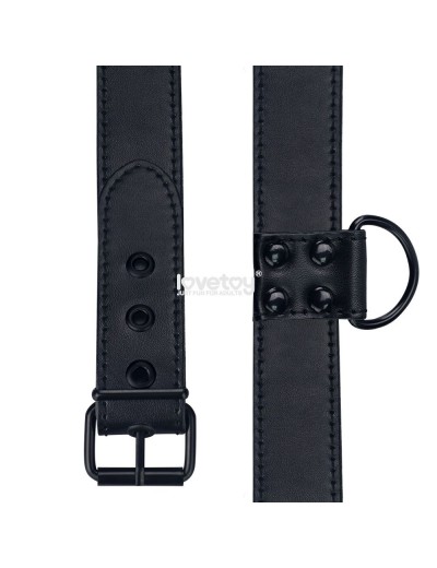 Черный ошейник Bondage Fetish Black Matt Collar With Leash с цепочкой-поводком