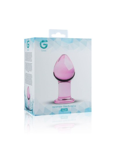 Розовая стеклянная пробка Glass Buttplug No.27 - 8,5 см.