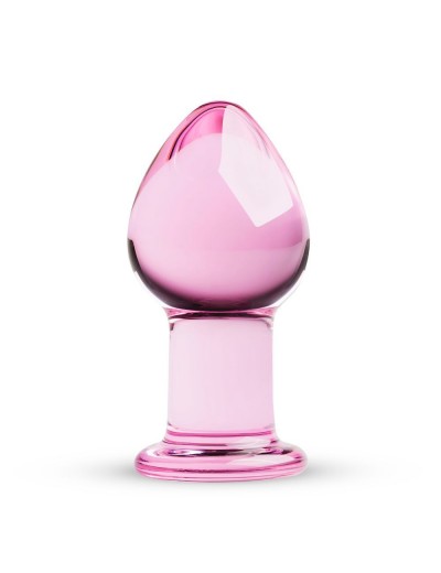 Розовая стеклянная пробка Glass Buttplug No.27 - 8,5 см.